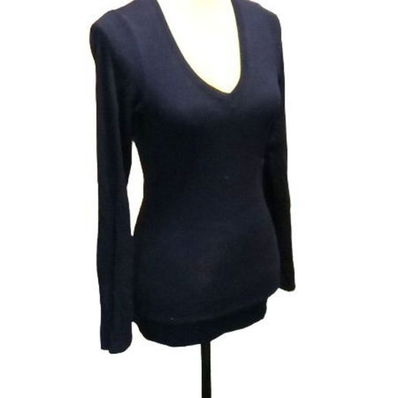 Bozzolo V-neck Black Long Sleeve Blouse Women's Size Small - Picture 3 of 5